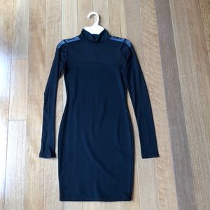 Black bodycon sheer sleeve formal dress